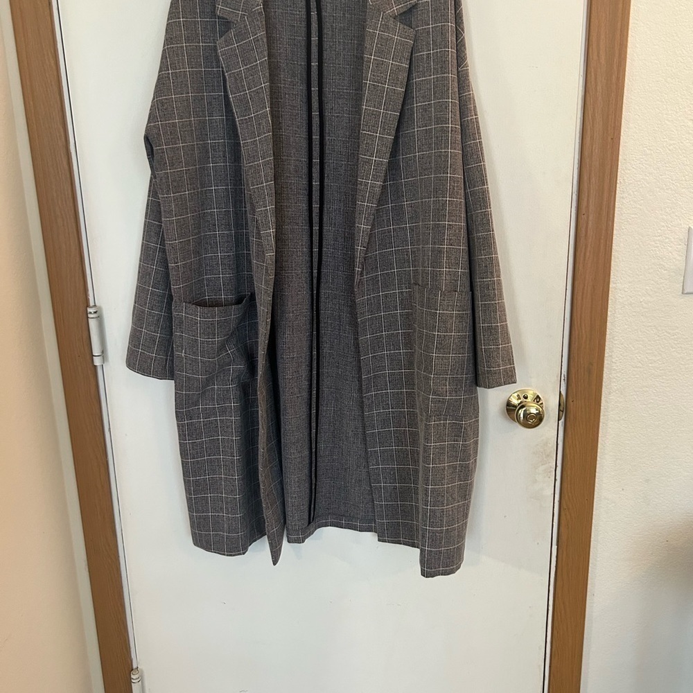 Lumiere Large Gray, Long Line, Open Front Jacket … - image 4
